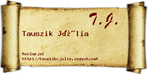 Tauszik Júlia névjegykártya